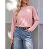 Ekouaer Womens Oversized Long Sleeve Cotton Shirts Crew Neck Fall Tops(Pink)