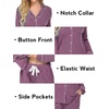 Ekouaer Women’s Pajamas Long Sleeve Loungewear Casual Button Down Pjs(Cherry Red)