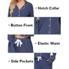 Ekouaer Women’s Pajamas Long Sleeve Loungewear Casual Button Down Pjs(Dark Blue)