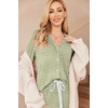 Ekouaer Women’s Pajamas Long Sleeve Loungewear Casual Button Down Pjs(Light Green)