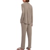 Ekouaer Women’s Pajamas Long Sleeve Loungewear Casual Button Down Pjs(Light Grey Khaki)