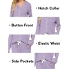 Ekouaer Women’s Pajamas Long Sleeve Loungewear Casual Button Down Pjs(Light Purple)