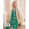Ekouaer Women’s Pajamas Long Sleeve Loungewear Casual Button Down Pjs(Santa Claus)