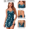 Ekouaer Women’s Satin Chemise Nightgown Sleeveless Slip Sleepwear S-2XL(Flower Clusters Blue Green)