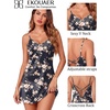 Ekouaer Women’s Satin Chemise Nightgown Sleeveless Slip Sleepwear S-2XL(Flower Clusters Dark Gray)