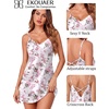 Ekouaer Women’s Satin Chemise Nightgown Sleeveless Slip Sleepwear S-2XL(Flower Clusters Pink)