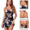 Ekouaer Women’s Satin Chemise Nightgown Sleeveless Slip Sleepwear S-2XL(Flowers Black)