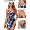 Ekouaer Women’s Satin Chemise Nightgown Sleeveless Slip Sleepwear S-2XL(Hawaiian Flowers)