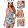Ekouaer Women’s Satin Chemise Nightgown Sleeveless Slip Sleepwear S-2XL(Light Blue Violet)