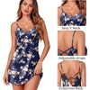 Ekouaer Women’s Satin Chemise Nightgown Sleeveless Slip Sleepwear S-2XL(Plants Flowers)