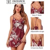 Ekouaer Women’s Satin Chemise Nightgown Sleeveless Slip Sleepwear S-2XL(Plants Flowers Red)