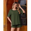 Ekouaer Womens Two Piece Sets Summer Lounge Set Matching Outfits(Army Green)