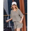 Ekouaer Womens Two Piece Sets Summer Lounge Set Matching Outfits(Beige Black Striped)