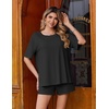 Ekouaer Womens Two Piece Sets Summer Lounge Set Matching Outfits(Black)