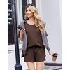 Ekouaer Womens Two Piece Sets Summer Lounge Set Matching Outfits(Brown)