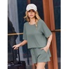Ekouaer Womens Two Piece Sets Summer Lounge Set Matching Outfits(Gray Green)