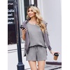 Ekouaer Womens Two Piece Sets Summer Lounge Set Matching Outfits(Light Gray)