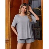 Ekouaer Womens Two Piece Sets Summer Lounge Set Matching Outfits(Light Gray)