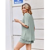 Ekouaer Womens Two Piece Sets Summer Lounge Set Matching Outfits(Light Green)