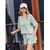 Ekouaer Womens Two Piece Sets Summer Lounge Set Matching Outfits(Light Green)