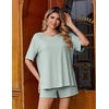 Ekouaer Womens Two Piece Sets Summer Lounge Set Matching Outfits(Light Green)