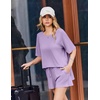 Ekouaer Womens Two Piece Sets Summer Lounge Set Matching Outfits(Lilac)