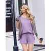Ekouaer Womens Two Piece Sets Summer Lounge Set Matching Outfits(Lilac)