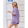 Ekouaer Womens Two Piece Sets Summer Lounge Set Matching Outfits(Lilac)