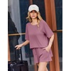 Ekouaer Womens Two Piece Sets Summer Lounge Set Matching Outfits(Old Rose)