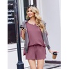 Ekouaer Womens Two Piece Sets Summer Lounge Set Matching Outfits(Old Rose)