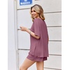 Ekouaer Womens Two Piece Sets Summer Lounge Set Matching Outfits(Old Rose)