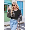 Long Sleeve Shirts for Women Thumb Hole Fitted Tops Thermal Layering Tees(Black)