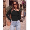 Long Sleeve Shirts for Women Thumb Hole Fitted Tops Thermal Layering Tees(Black/White/Dark Grey)