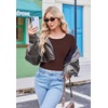Long Sleeve Shirts for Women Thumb Hole Fitted Tops Thermal Layering Tees(Brown)
