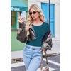 Long Sleeve Shirts for Women Thumb Hole Fitted Tops Thermal Layering Tees(Dark Blue)
