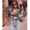 Long Sleeve Shirts for Women Thumb Hole Fitted Tops Thermal Layering Tees(Flroal Printed)