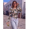 Long Sleeve Shirts for Women Thumb Hole Fitted Tops Thermal Layering Tees(Flroal Printed)
