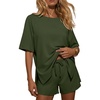 Ekouaer Womens Two Piece Sets Summer Lounge Set Matching Outfits(Army Green)