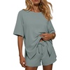 Ekouaer Womens Two Piece Sets Summer Lounge Set Matching Outfits(Gray Green)