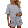 Ekouaer Womens Two Piece Sets Summer Lounge Set Matching Outfits(Light Gray)