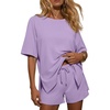 Ekouaer Womens Two Piece Sets Summer Lounge Set Matching Outfits(Lilac)