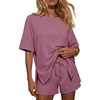 Ekouaer Womens Two Piece Sets Summer Lounge Set Matching Outfits(Old Rose)