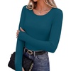 Long Sleeve Shirts for Women Thumb Hole Fitted Tops Thermal Layering Tees(Dark Blue)