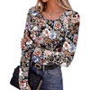 Long Sleeve Shirts for Women Thumb Hole Fitted Tops Thermal Layering Tees(Flroal Printed)