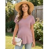 Ekouaer Maternity Shirts 3 Packs Summer Pregnancy Clothes Tops for Work(Black/Light Grey/Dirty Pink)