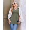 Ekouaer Maternity Shirts 3 Packs Summer Pregnancy Clothes Tops for Work(Black/Olive Green/Grey)