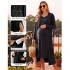 Ekouaer Nursing Gown and Robe Set Labor Delivery Nightgown Hospital Dress(Black)