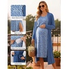 Ekouaer Nursing Gown and Robe Set Labor Delivery Nightgown Hospital Dress(Blue Daisy)