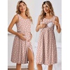 Ekouaer Nursing Gown and Robe Set Labor Delivery Nightgown Hospital Dress(Mauve Heart)