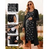Ekouaer Nursing Gown and Robe Set Labor Delivery Nightgown Hospital Dress(White Flower Black)